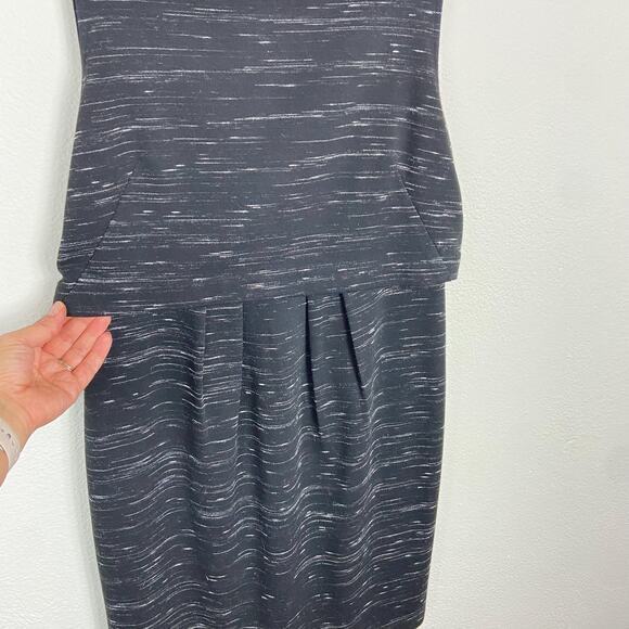 Ann Taylor Knit Shift Dress 10‎ Charcoal Gray Black Spacedye - Picture 7 of 7